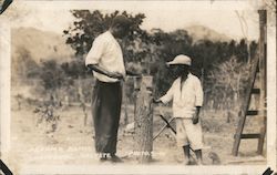 Panama Native Sharpening Machete Postcard