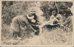 Skinning a Dog "Some Dinner" Postcard