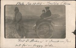 Ned D. Baker & Duncan Jr. Out For a Buggy Ride Tientsin, China Postcard Postcard Postcard