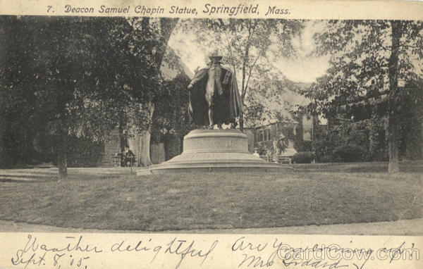 Deacon Samuel Chapin Statue Springfield Massachusetts