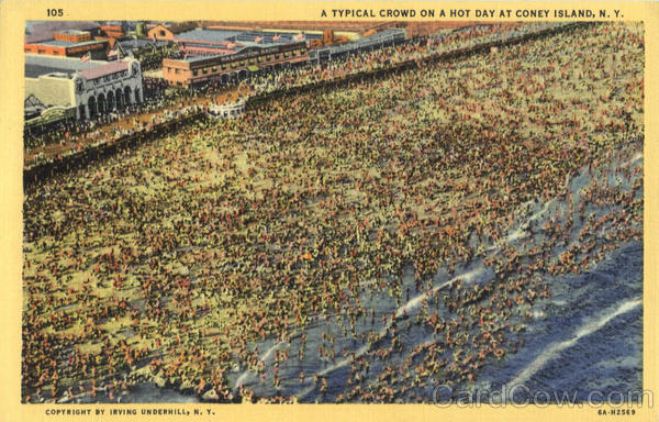 A Typical Crowd on a Hot Day at Coney Island New York