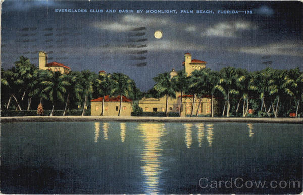 Everglades Club and Basin By Moonlight Palm Beach Florida