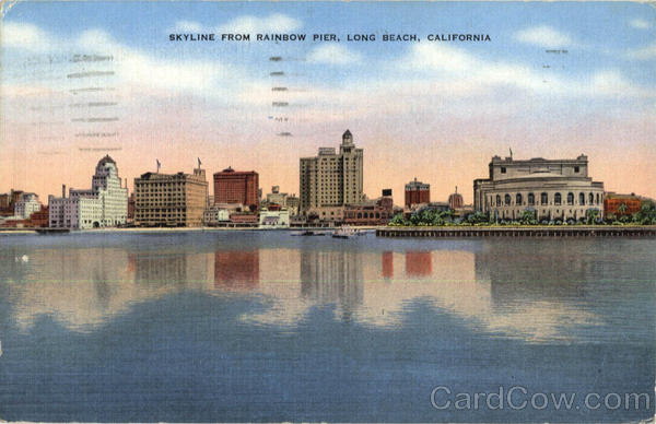Skyline from Rainbow Pier Long Beach California