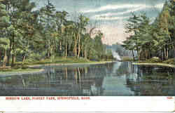Mirrow Lake, Forest Park Springfield, MA Postcard Postcard