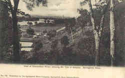 View of Connecticut River; showing Mt. Tom in distance Postcard
