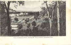 View of Connecticut River; showing Mt. Tom in distance Postcard