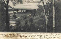 View of Connecticut River; showing Mt. Tom in distance Springfield, MA Postcard Postcard