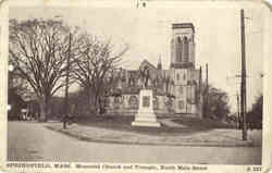 Memorial Church and Triangle, North Main Street Postcard