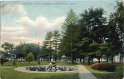 Fountain In Park West Springfield, MA Postcard Postcard