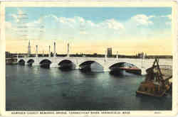 Hampden County Memorial Bridge Connecticut River Postcard