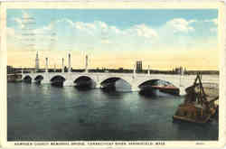 Hampden County Memorial Bridge Connecticut River Springfield, MA Postcard Postcard