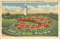 Hillcrest Park Cemetery Floral Clock and Chime Tower Postcard