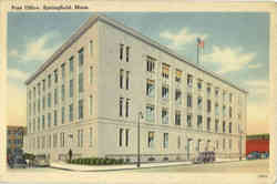 Post Office Springfield, MA Postcard Postcard