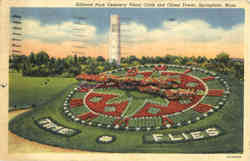 Hillcrest Park Cemetery Floral Clock and Chime Tower Springfield, MA Postcard Postcard