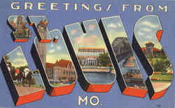 Greetings from St. Louis Large Letter Missouri Postcard Postcard