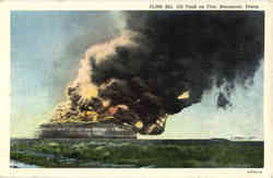 Oil Tank on Fire Postcard