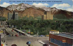 Showing Snow Capped Mount Ogden In Background, City Park Postcard
