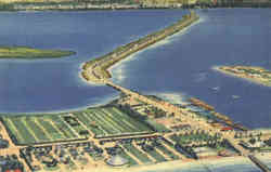 Clear Water Beach and Memorial Causeway Postcard