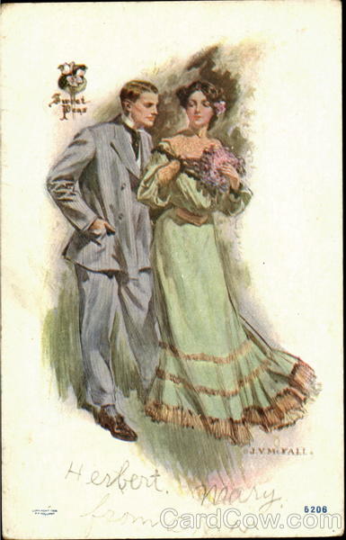 Sweat Peas J. V. McFall Artist Signed