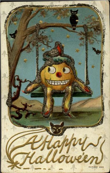 Pumpkin on Swing Halloween