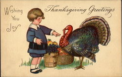Wishing You Joy Thanksgiving Greetings Postcard