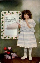 Young girls message of love Postcard