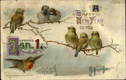 A Happy New Year To You Jan. 1 Postcard