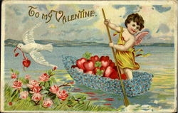 To My Valentine Cupid Postcard Postcard