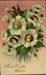 Best Easter Wishes Flower Girls Postcard