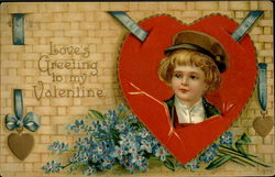 Love's Greeting To My Valentine Postcard