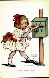 I Send My Love Be Mail Comic Postcard Postcard