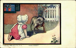 Peek-A-Boo Dogs Postcard Postcard