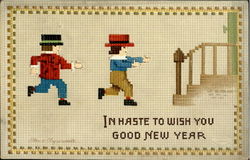 In Haste To Wish You Good New Year Postcard