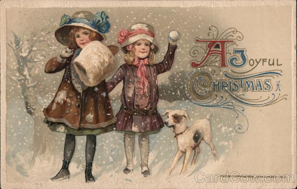 A Joyful Christmas - Two Girls and a Dog in the Snow