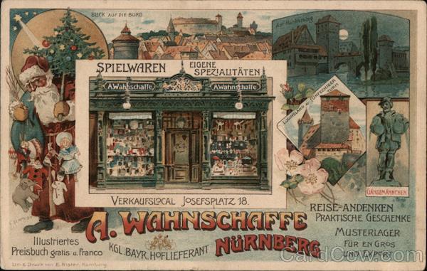 A. Wahnschaffe , Nurnberg - Christmas advertisement for toy store
