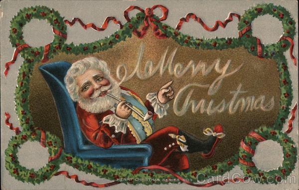 Santa Wreaths Smoking Merry Christmas In Smoke Santa Claus