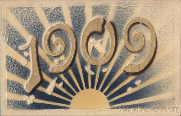 1909 (with rising sun behind the year) Large Letter Dates