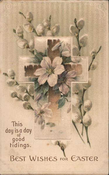 Best Wishes for Easter - cross with white flowers Crosses
