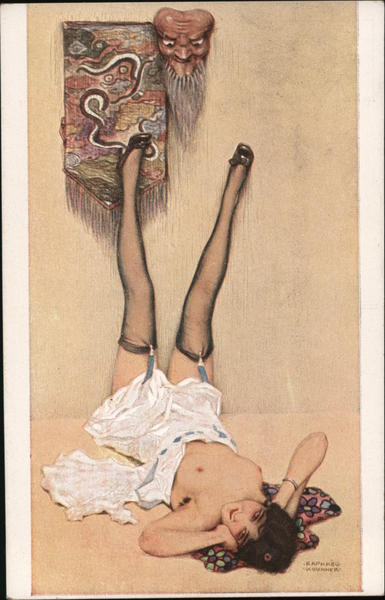 Art Mask On Wall Woman Le Masque Impassible Raphael Kirchner