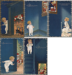 Set of 5: The night before Christmas Series #15 Postcard