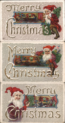 Lot of 3: Santa Claus, Merry Christmas Postcard