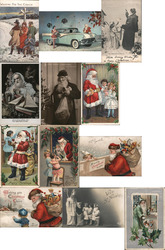 Lot of 100 Antique Christmas Postcards Santa Claus Children Postcard