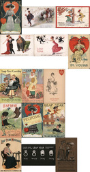 Lot of 15 Antique Leap Year Postcards 