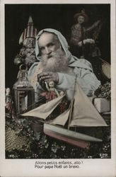 Santa Toys Allons petits enfants, allo! Postcard