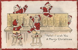 Hello! - I Wish You a Merry Christmas Postcard