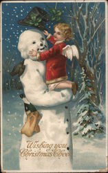 Snowman Wishing You Christmas Cheer Postcard