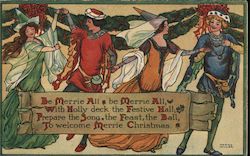 Be Merrie All be Merrie All, With Holly deck the Postcard