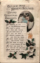 Loving Christmas Thoughts - poem to soldiers far from home Postcard