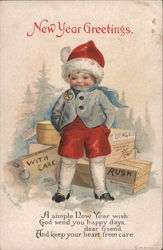 New Year Greetings A simple New Year wish: God send Children Ellen Clapsaddle Postcard Postcard Postcard