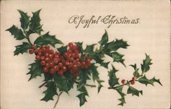 A Joyful Christmas - Holly Branch Postcard